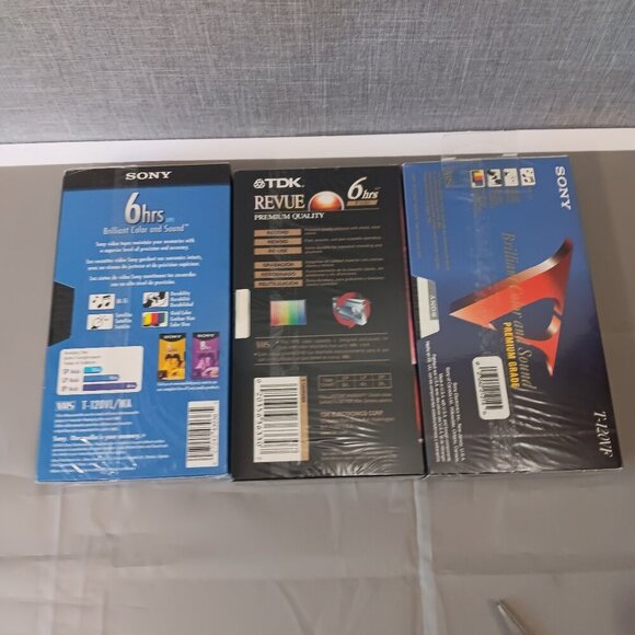 Sony TDK Revue 6 Hour T-120 VHS Blank Video Cassette Tape Lot of 3 New Old Stock - Picture 6 of 7